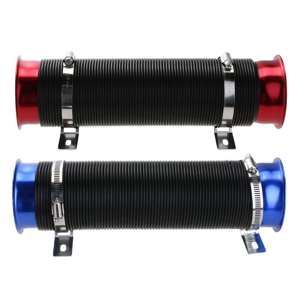 Blue Acouto 76mm 3Inch Universal Car Cold Air Intake Hose Filter System with Air Intake Aluminum Pipe,Mounting Bracket,Tube Horse,Lock Rings