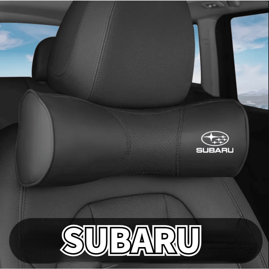 SUBARU LOGO car seat leather headrest OUTBACK FORESTER XV BRZ LEGACY