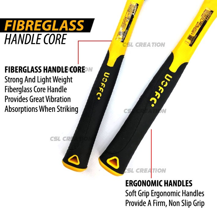 UOFFC Ball Pein Hammer Drop Fiberglass Handle Ball Pein Hammer