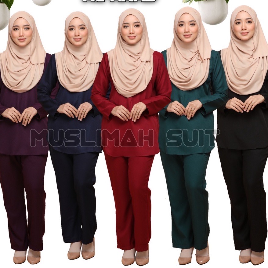 BAJU MUSLIMah BLOUSE SUIT | SET SUIT PLAIN (BAJU & SELUAR Palazo ) Baju Raya 2024 DESIGN BAJU VIRAL BAJU RAYA 2024