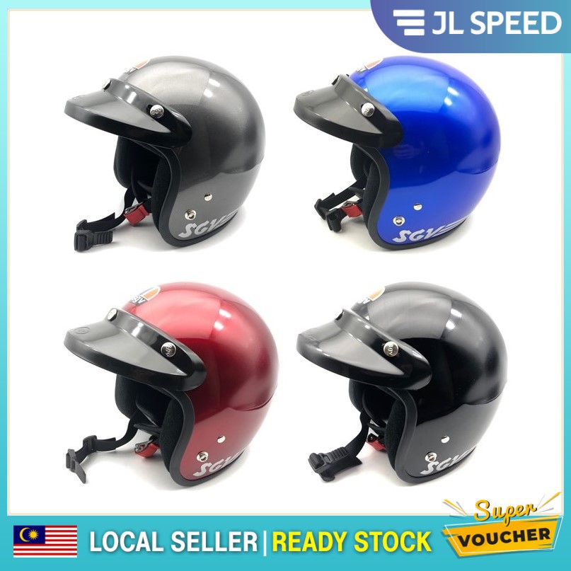 SGV 99 SGV99 HELMET TOPI + BOGO VISOR SIZE 60 [ BLACK / GREY / RED
