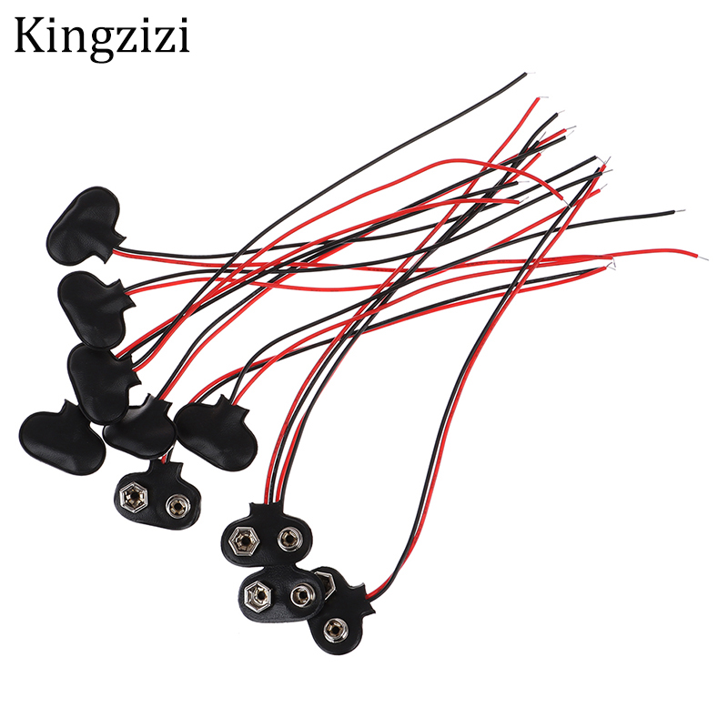 10pcs 9V Battery Snap Connector clip Lead Wires holder Line length 15CM