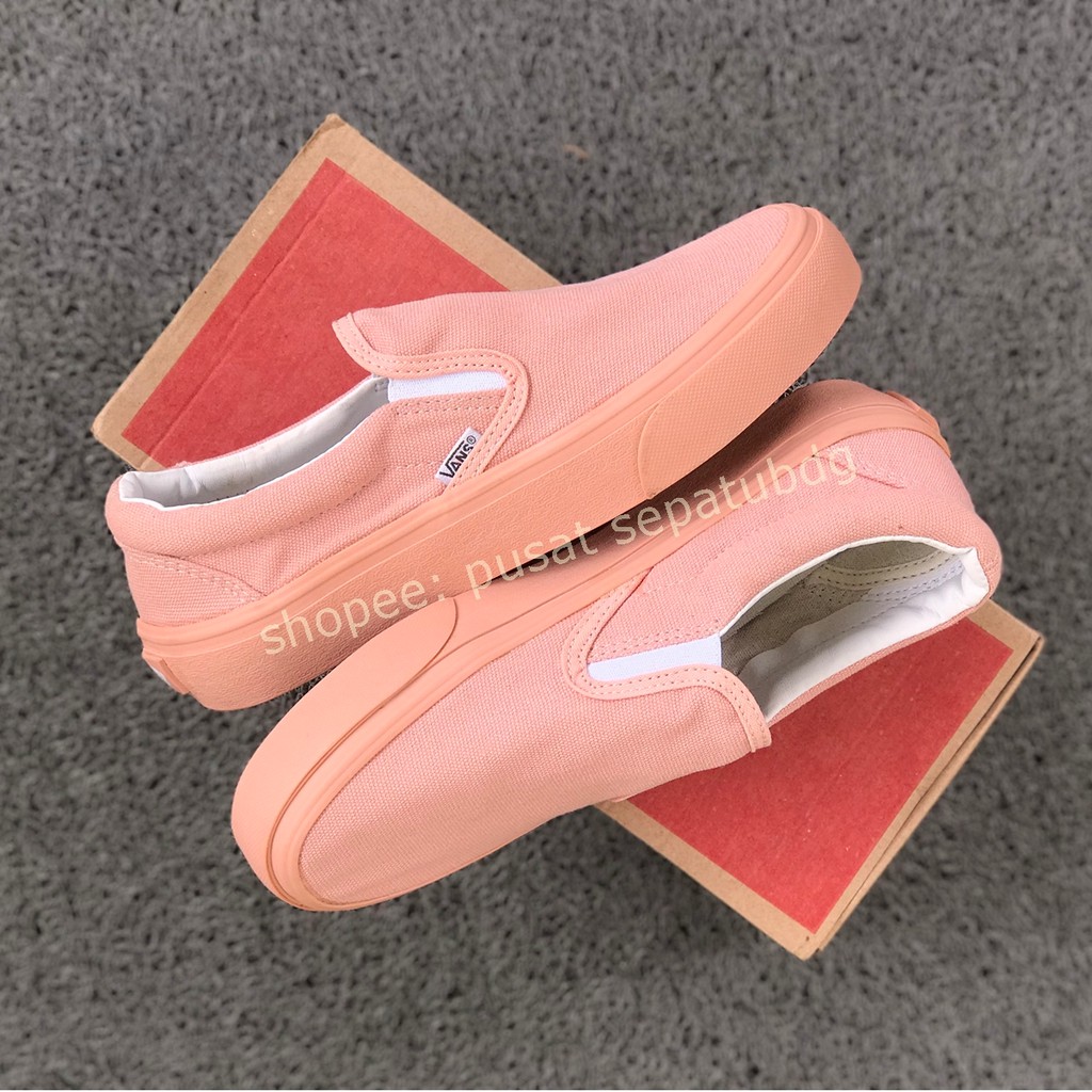 peach slip on vans