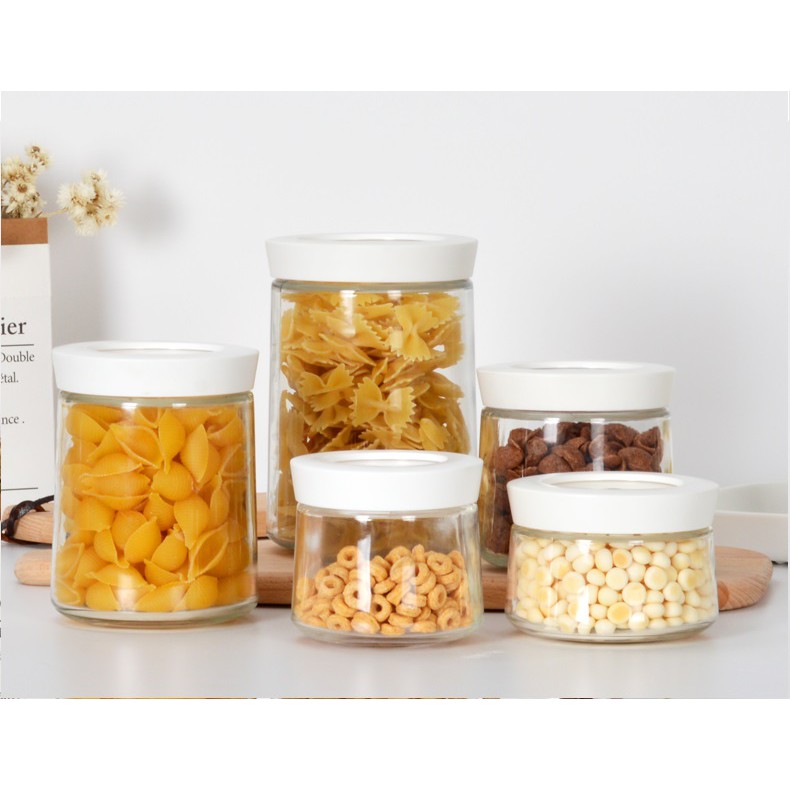 Modern Minimalist Glass Canister With Sealed Lid Balang Kuih Raya Shopee Malaysia