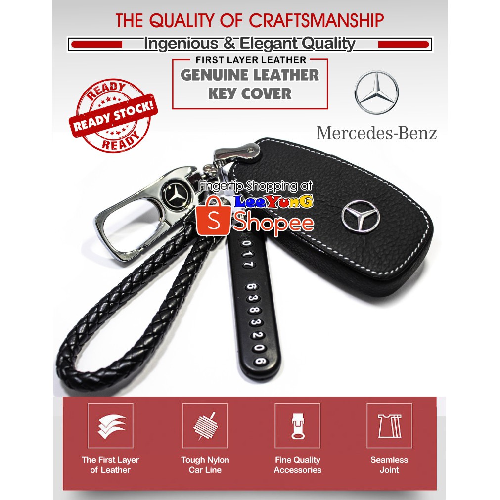 bezza accessories Mercedes Benz Leather Key Fob Holder Cover for ...