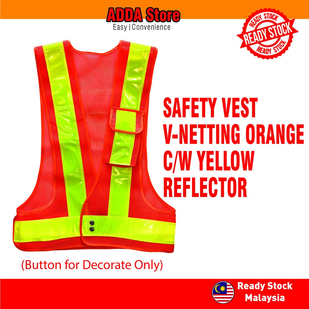 KONTRAKOR TNB Orange Safety Vest Type V Reflective Thick Netting Fabric