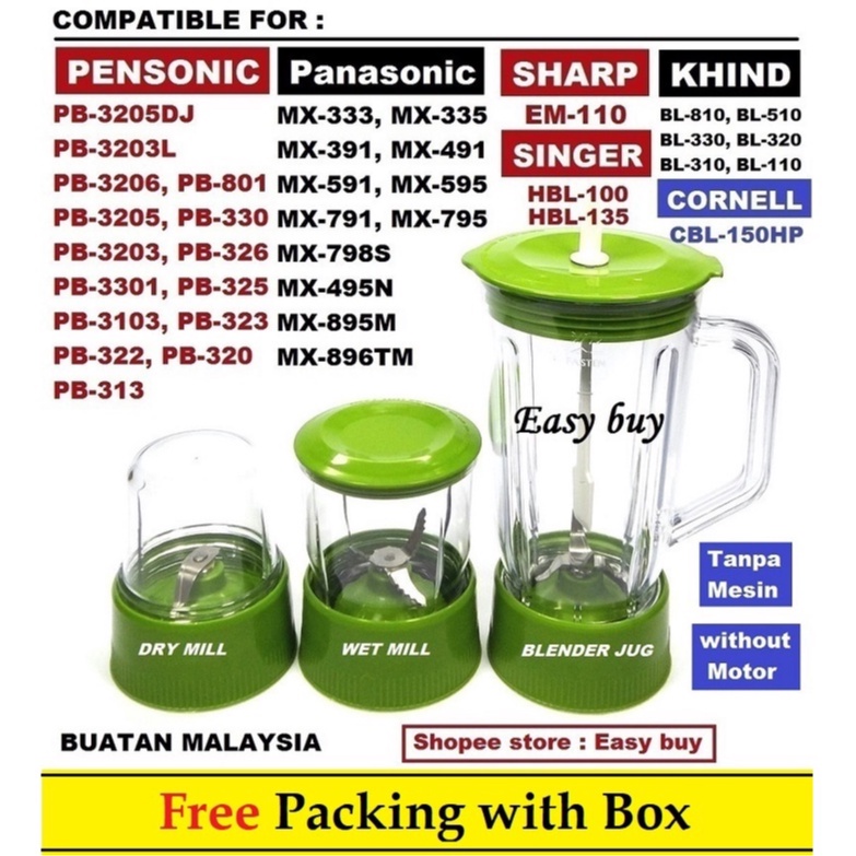 PENSONIC Blender Jug WET MILL DRY MILL Spare Parts (Not included Machine)