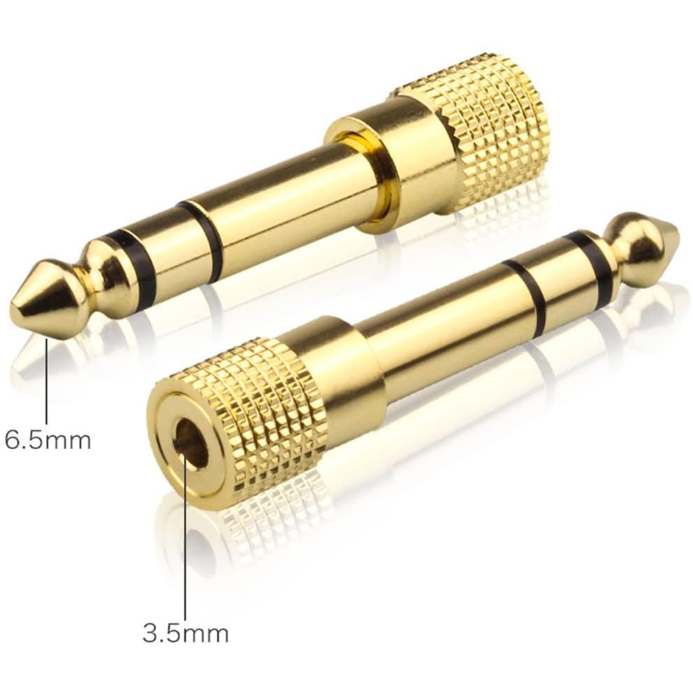 yan 1//4 6.35mm Female to Female F//F Stereo Coupler Jack Connector Metal Gold Plated