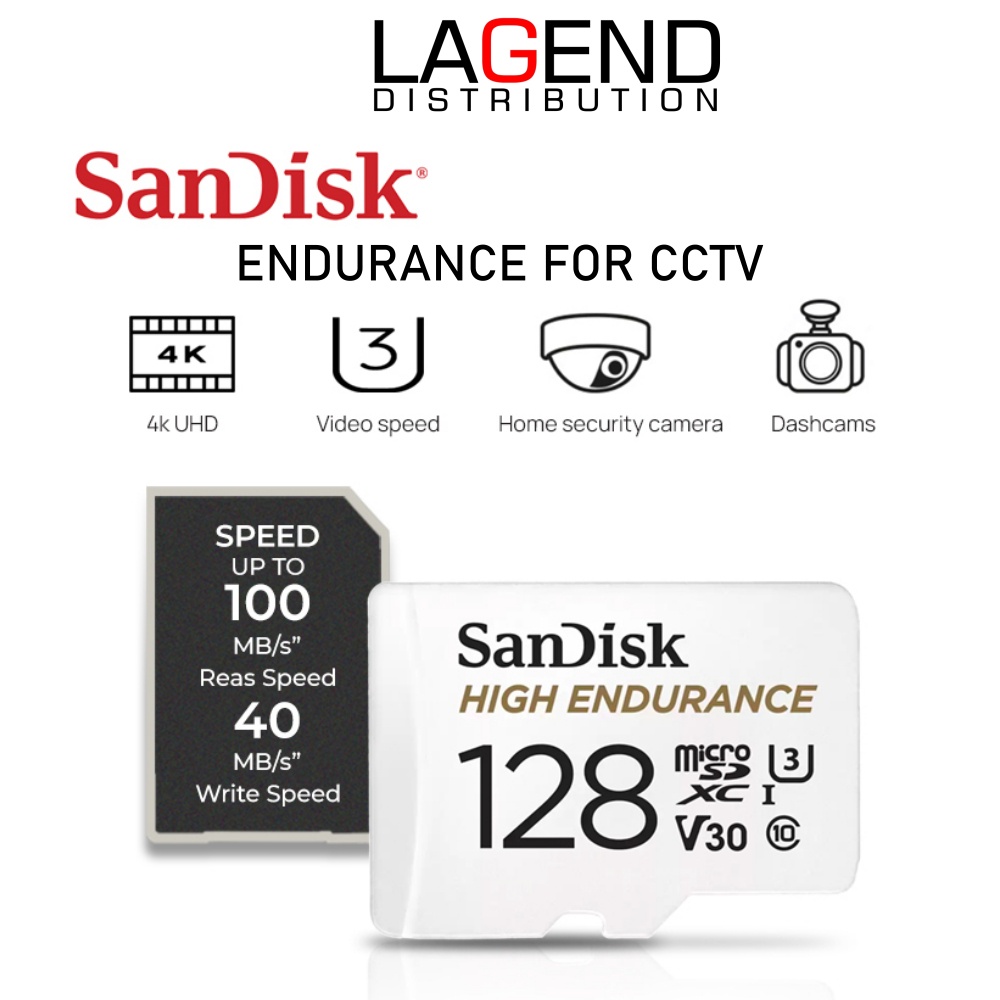 SANDISK ENDURANCE 32GB/64GB/128GB/256GB V30 U3 High Endurance Micro SD