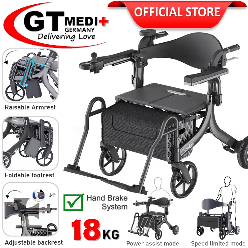 E45A18 GT MEDIT GERMANY Airplane Electric Wheelchair Rollator Walker