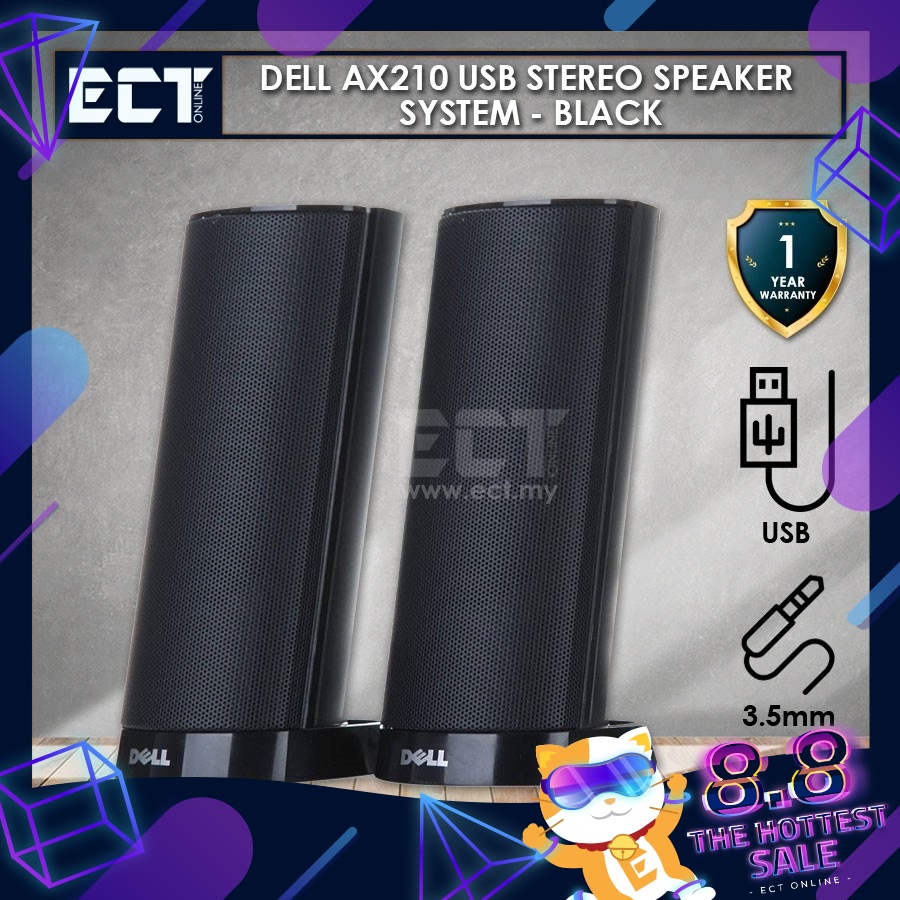 🔥Dell AX210 USB Stereo Speaker System Black Shopee Malaysia