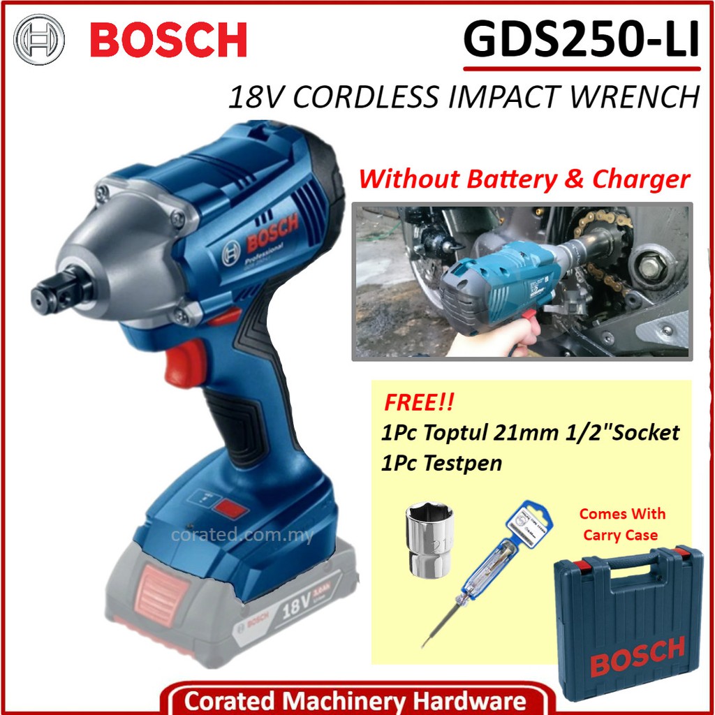 [corated] Bosch Gds 250 Li 18volt Cordless Impact Wrench Without