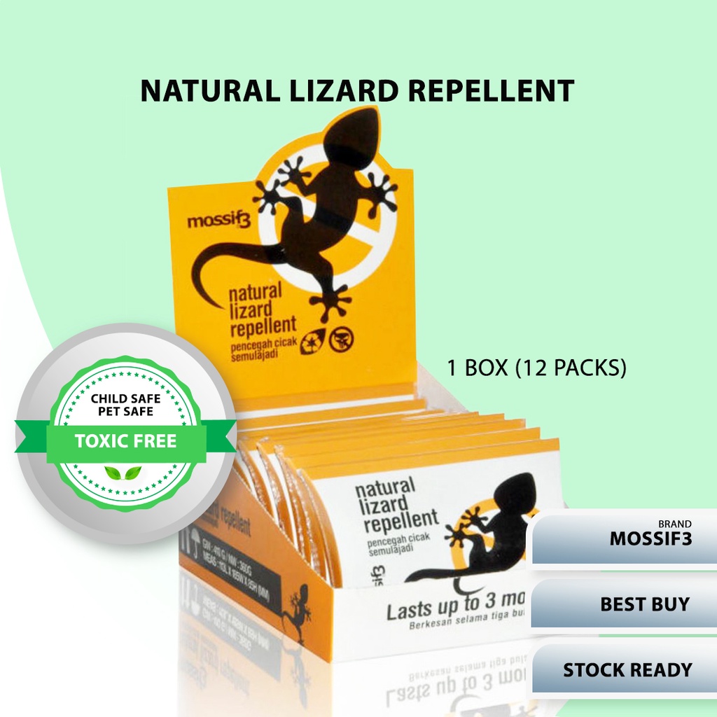 Mossif3 Lizard Repellent Natural Pest Control 1 Box/12 Sachets