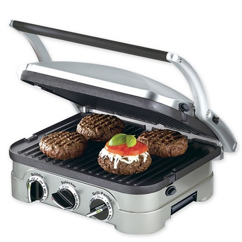 Cuisinart Griddler Countertop Grill Removable Plates Panini_silver