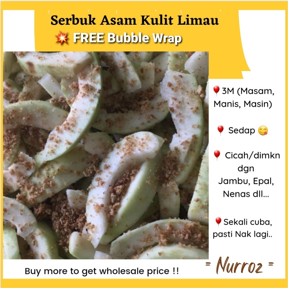 VIRAL SEDAP SERBUK ASAM KULIT LIMAU by NURROZ|SERBUK ASAM BOIPADU|Asam Boi Putih|Colek ASAM KERING