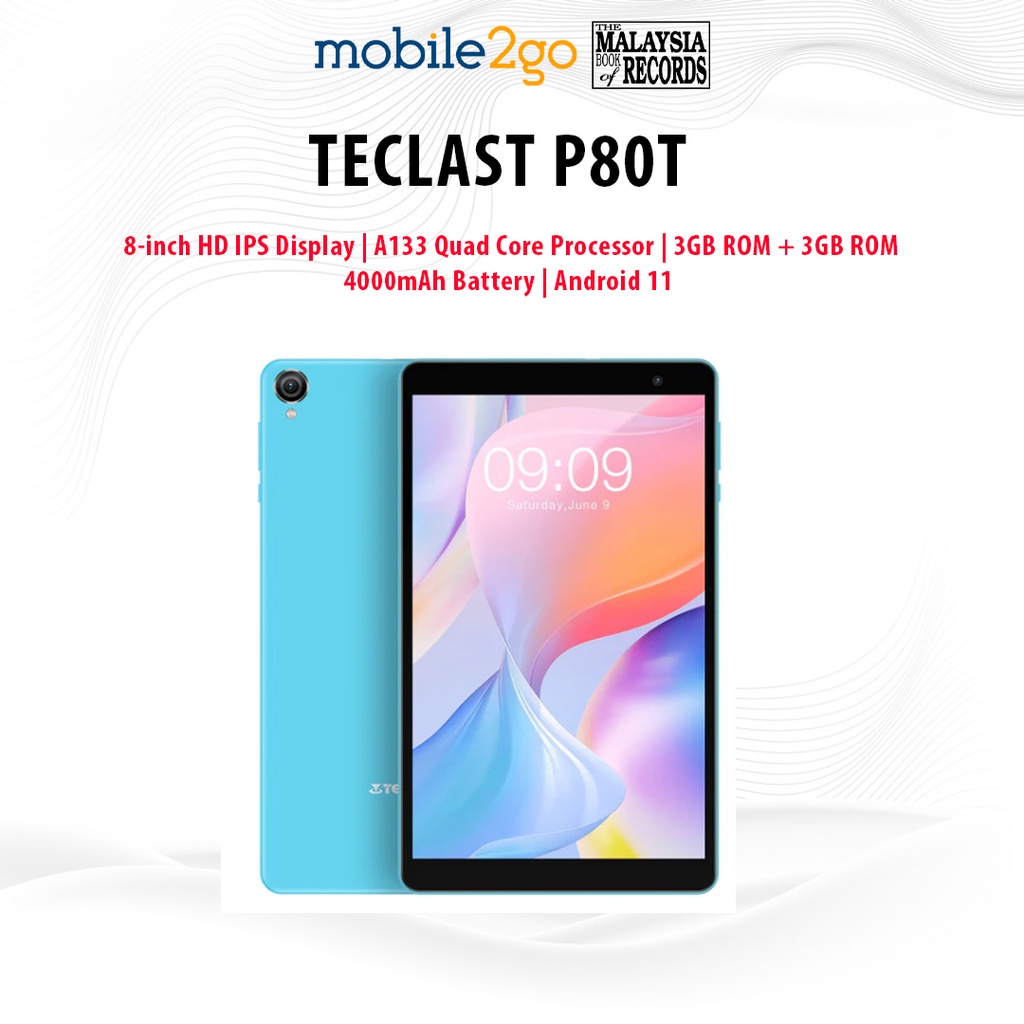 [FREE GIFT] TECLAST P80T (32GB ROM | 3GB RAM) WIFI Tablet with 1 Year ...