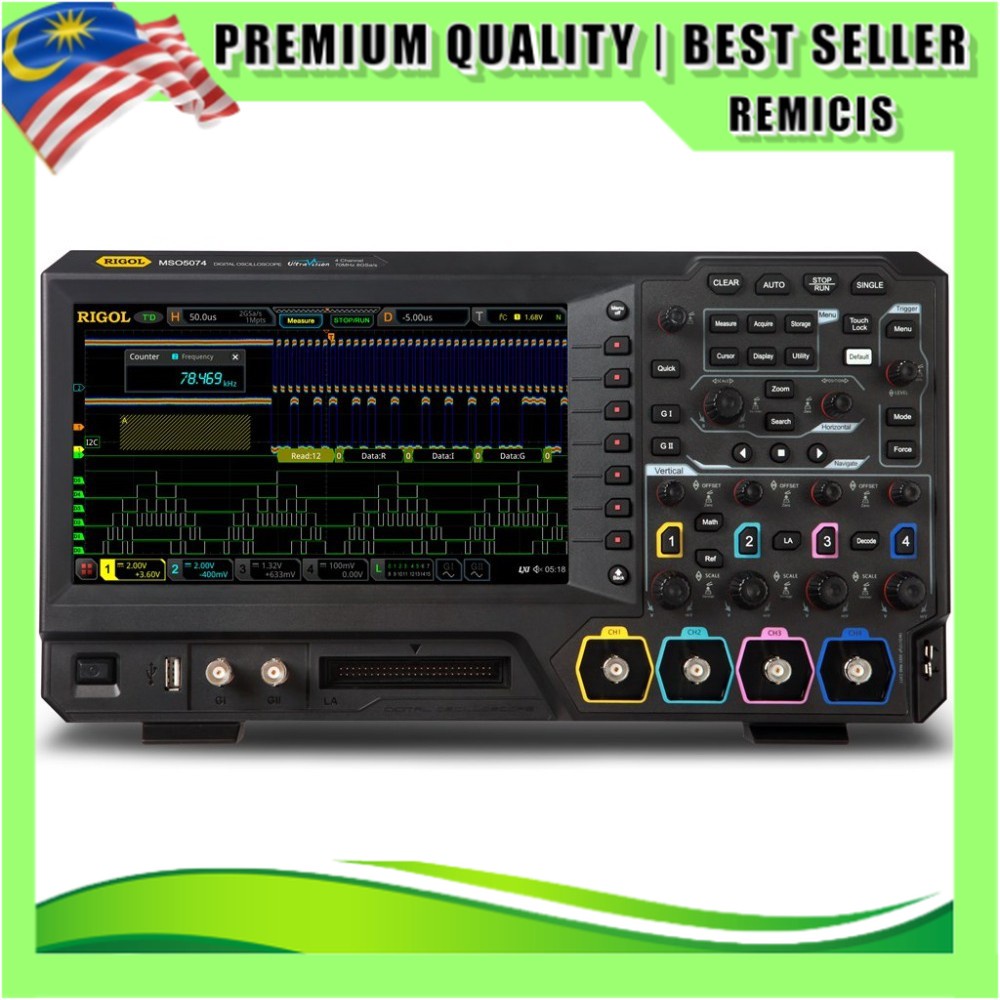 Rigol MSO5074 Four Channel, 70 MHz Digital / Mixed Signal