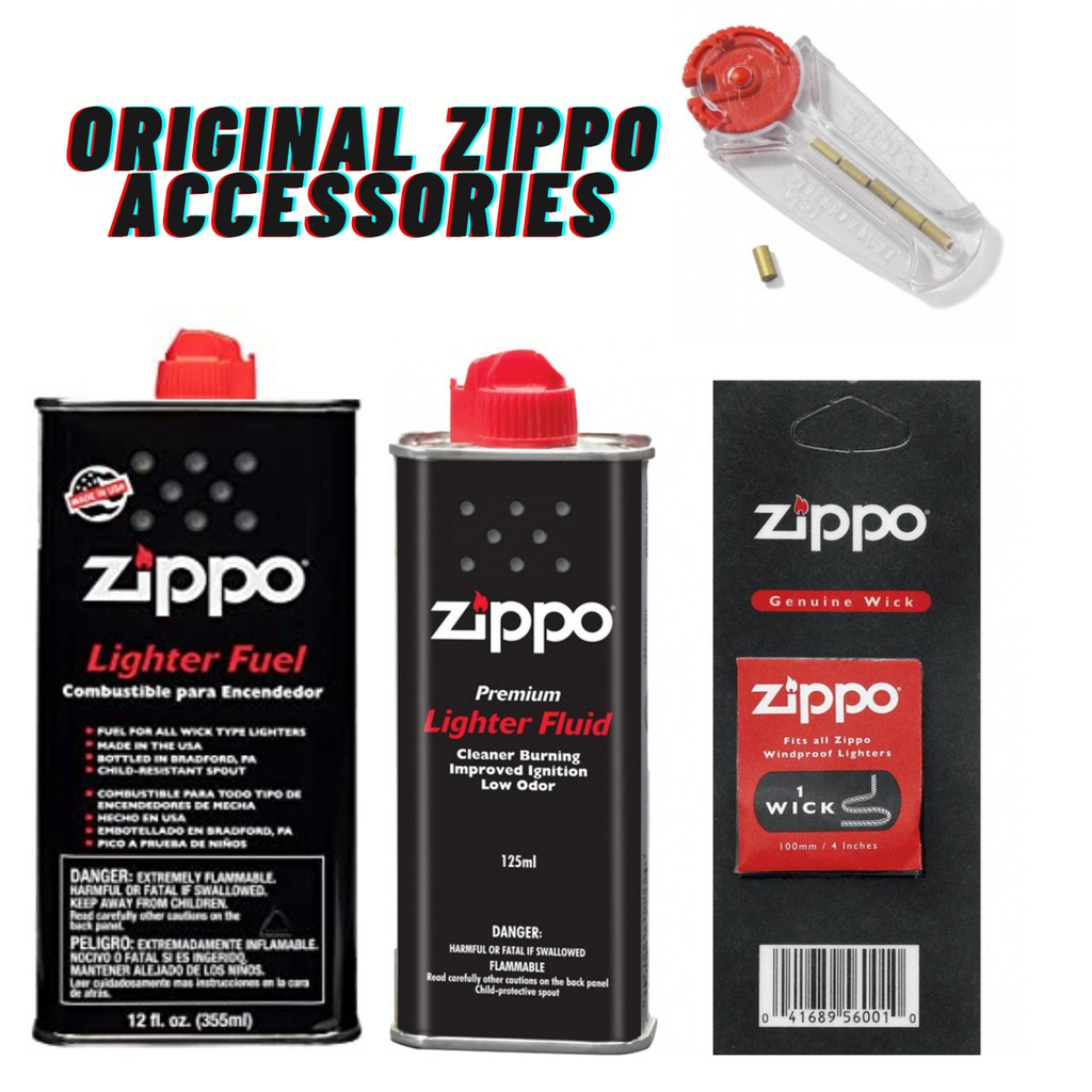 Zippo Original Premium Fluid Flint & Wick Accessories Set Shopee Malaysia