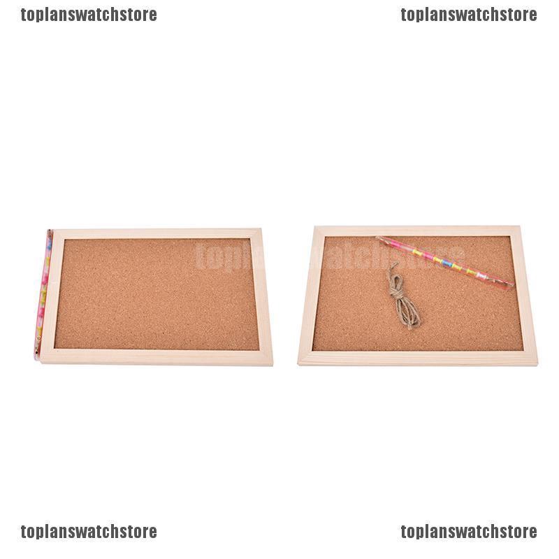 Natural Wood Frame Cork Bulletin Board Office Supplier 20 30cm