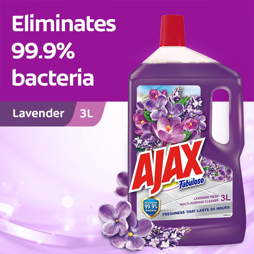 Ajax Fabuloso Lavender Multi Purpose Floor Cleaner Eliminates 99 9 Bacteria 3l Shopee Malaysia