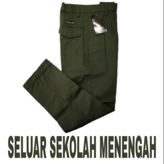 ELUAR PANJANG SEKOLAH MENENGAH HIJAU SECONDARY SCHOOL GREEN LONG PANTS