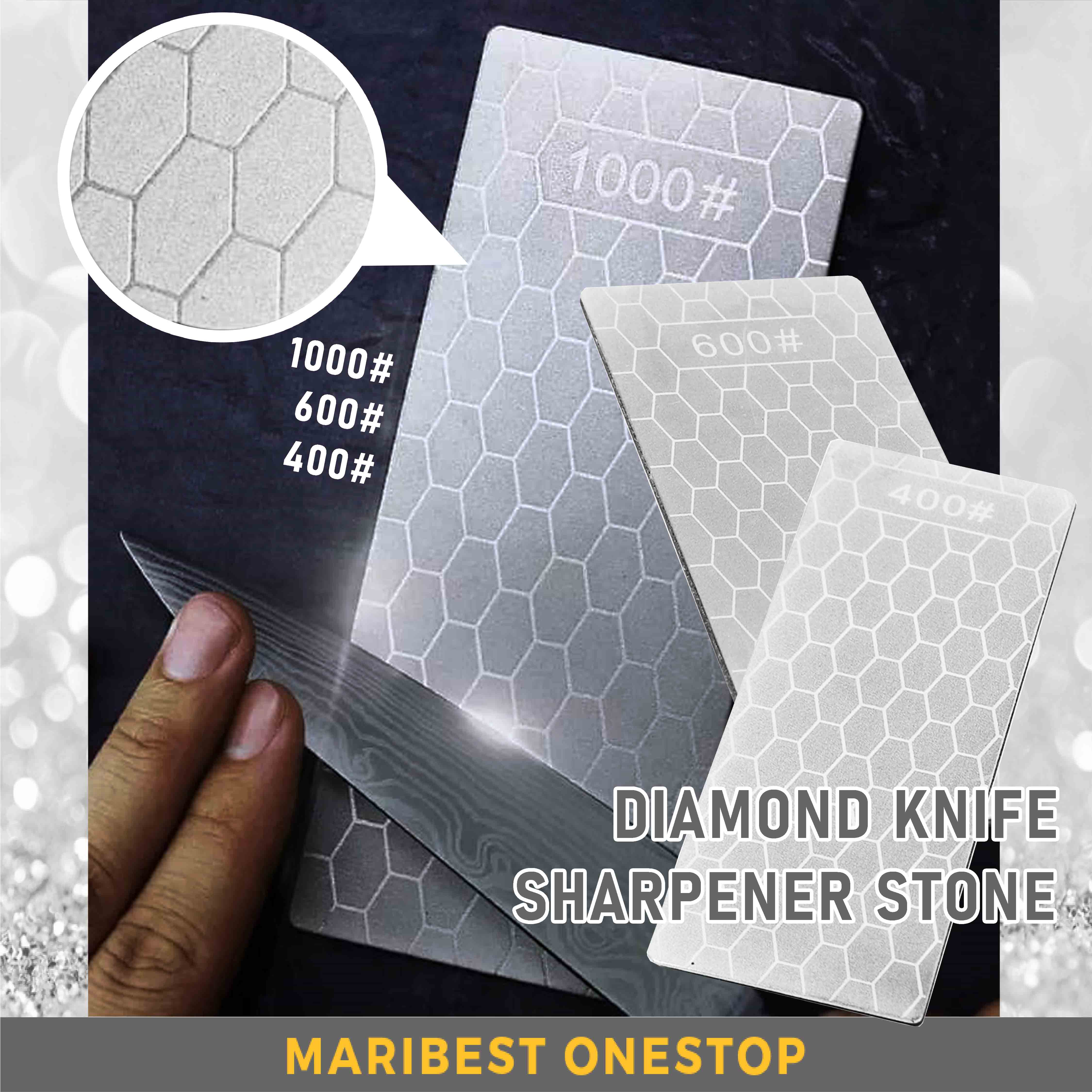 DIAMOND KNIFE SHARPENING STONE 400# 600# 1000# ULTRA-THIN HONEYCOMB SURFACE WHETSTONE FOR KNIFE WIDE APPLICABLE