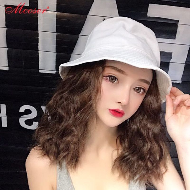 Women Curly Wigs With Cap Set Hat Wig Long Curly Hair Wig