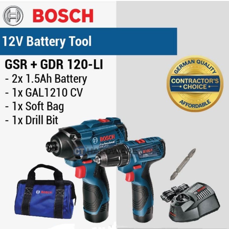 Bosch Combo Kit 12v Professional Gdr 120 Li Gsr 120 Li Cordless