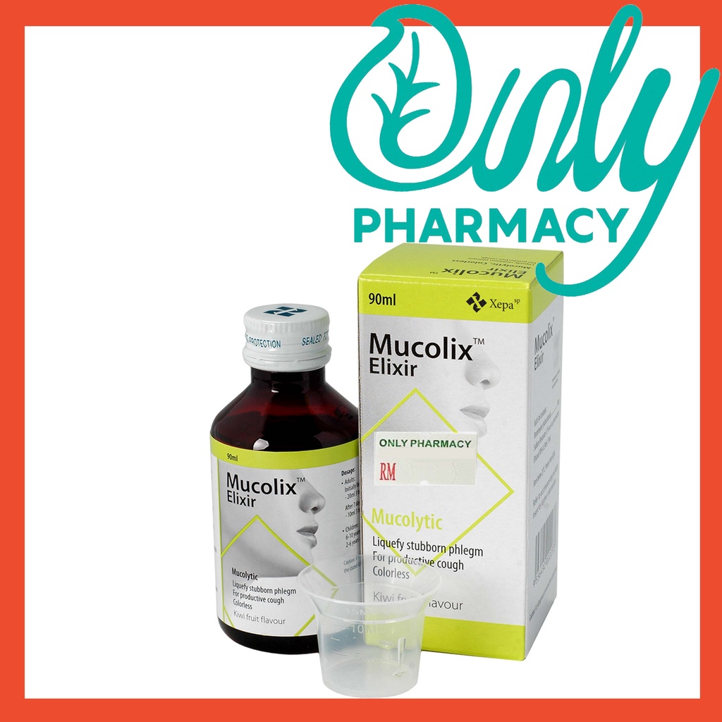 Mucolix Syrup 90mL Kiwi Flavour (Ubat Batuk/ Pecah Kahak) Cough Syrup