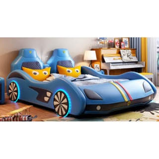 Blue Car King size lift bed frame sports cute boy children no mattress provided indoor bedroom furniture modern trendy