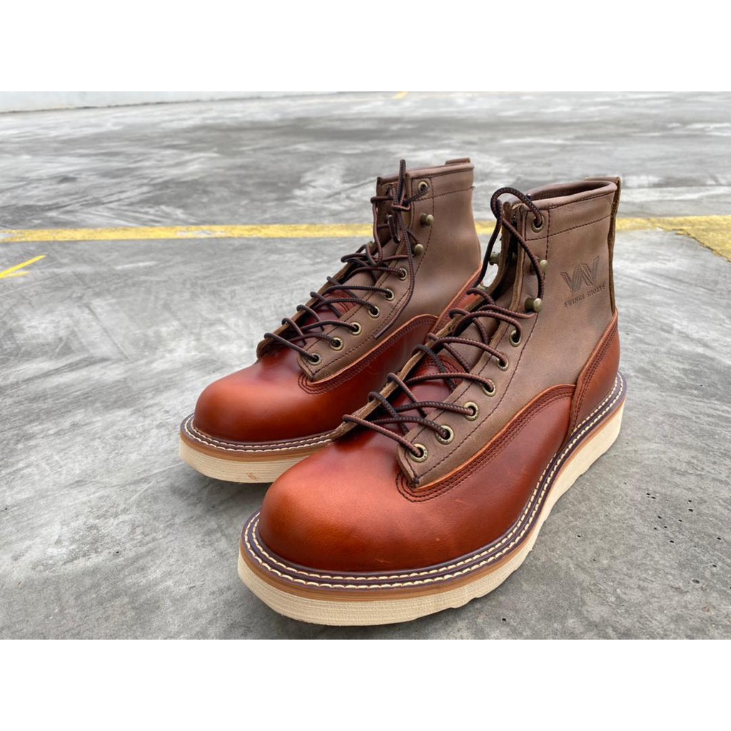 Wing Leather Boot kasut Kulit Wing Vintage Shoe 2996 No Steel toe Boots Leather Shoe Red Wing Style Full