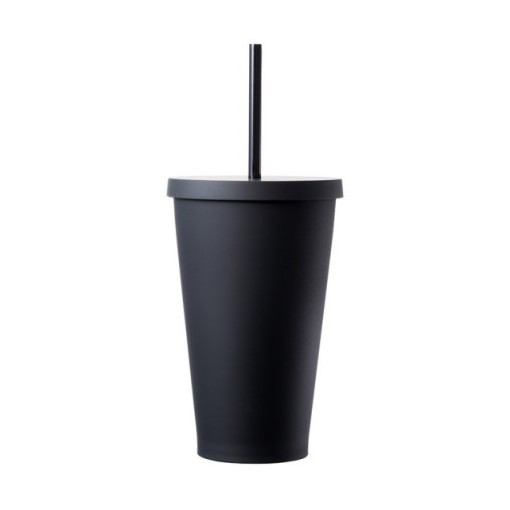 Starbucks Korea Matt Black Flat Cold Cup Tumbler Coffee Collectible 473ml NEW