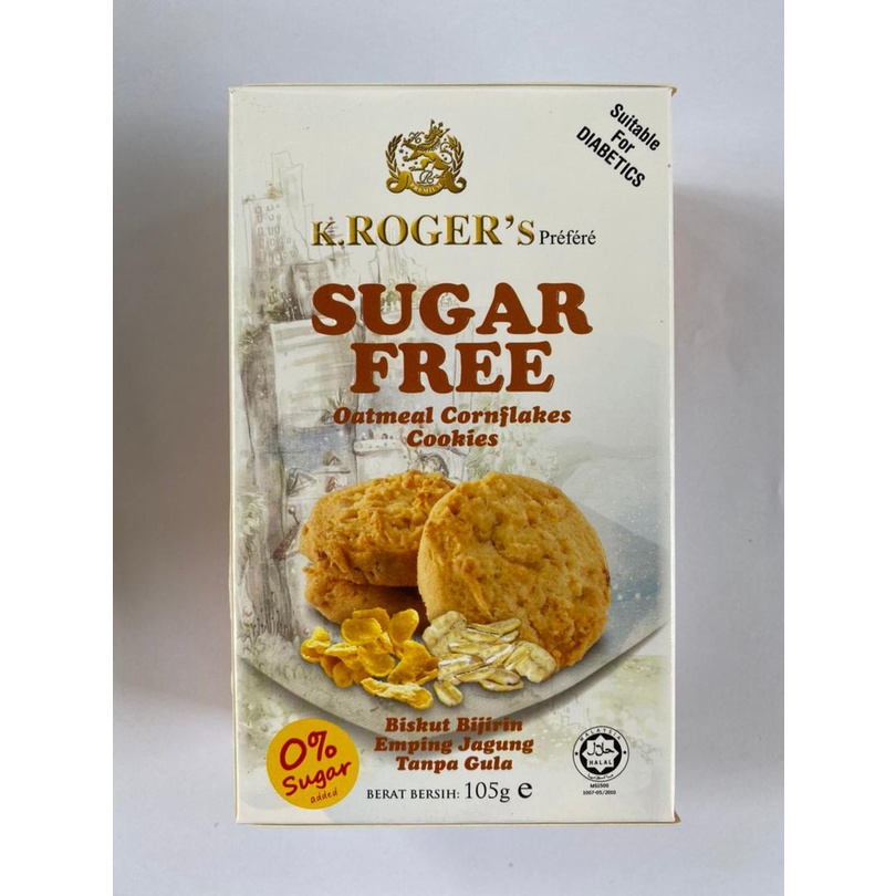 K Roger S Sugar Free Oatmeal Cornflake Cookies 105g Shopee Malaysia