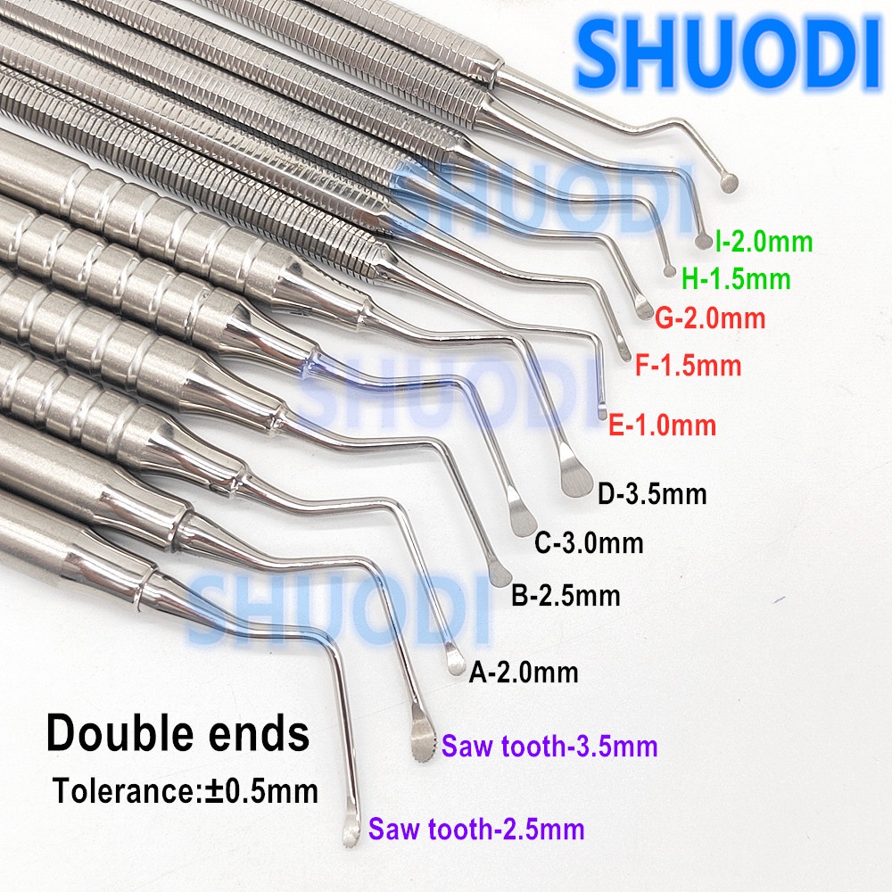 Double Ends Dental Tooth Cleaning Excavator Spoon Dental Instrument Stainless steel