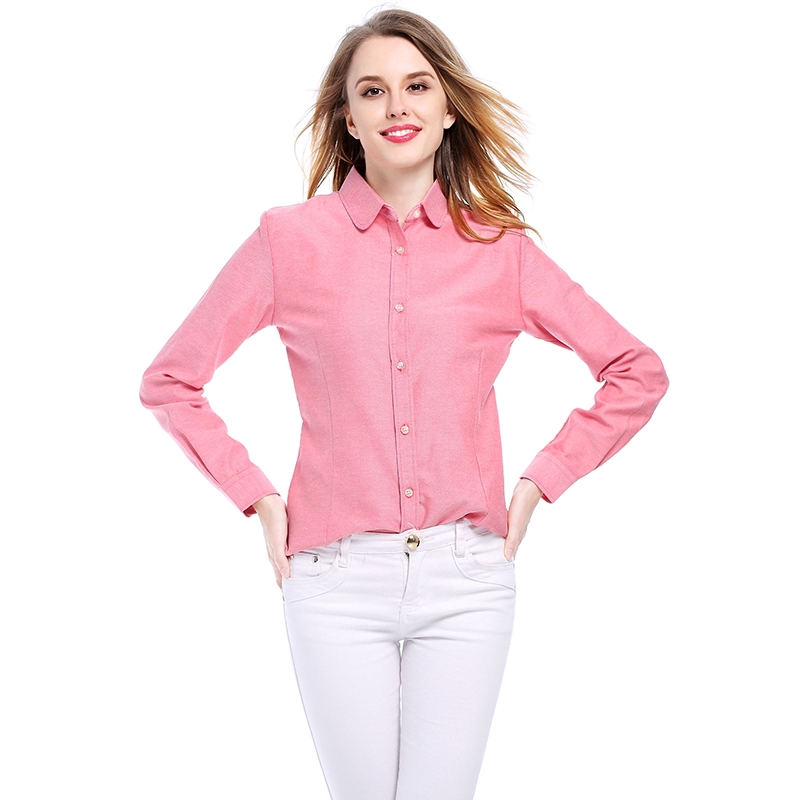 womens plus size oxford button down collar shirts