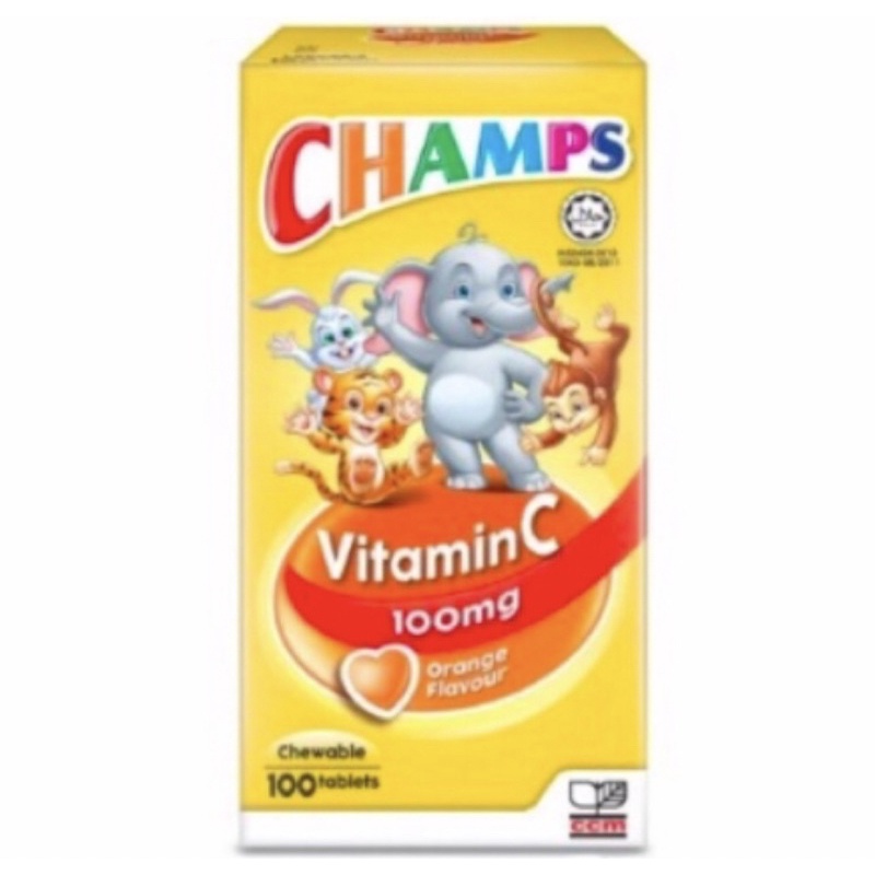 CHAMPS VITAMIN C 100 MG 100S (orange /strawberry flavour )