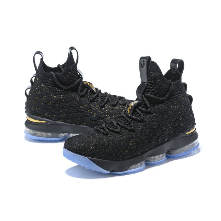 lebron james shoes black and gold
