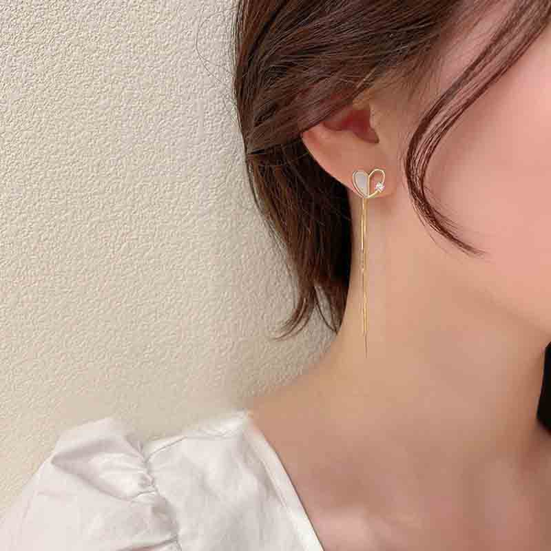 AT200 Long Silver Earrings S925 Silver/ Unique, Cute, Cool, Women's Fashion Earrings /MC