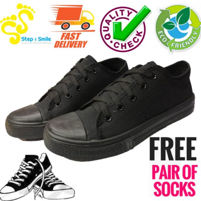 Value Buy School Black Shoes / Kasut Sekolah hitam Bertali ...