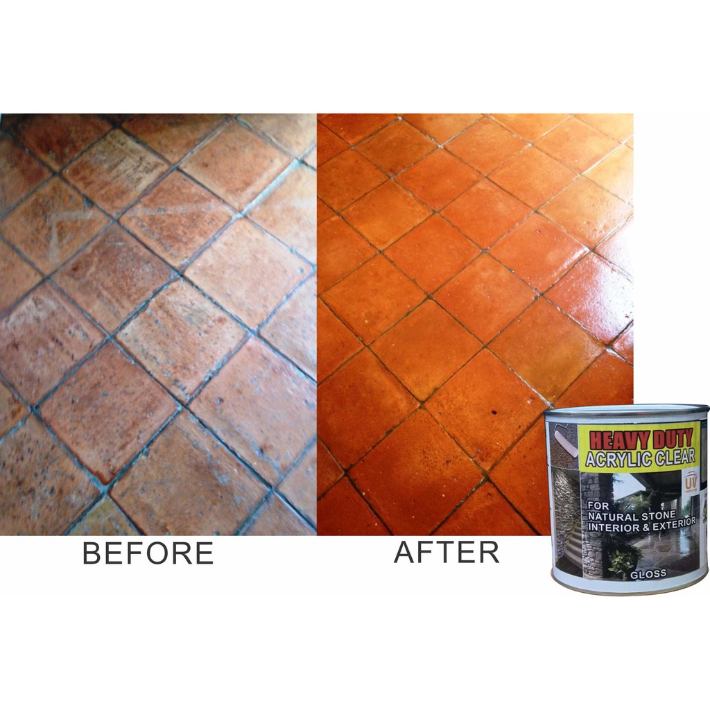 ( ACRYLIC CLEAR GLOSS ) 1L HEAVY DUTY ACRYLIC EXTERIOR & INTERIOR Stone