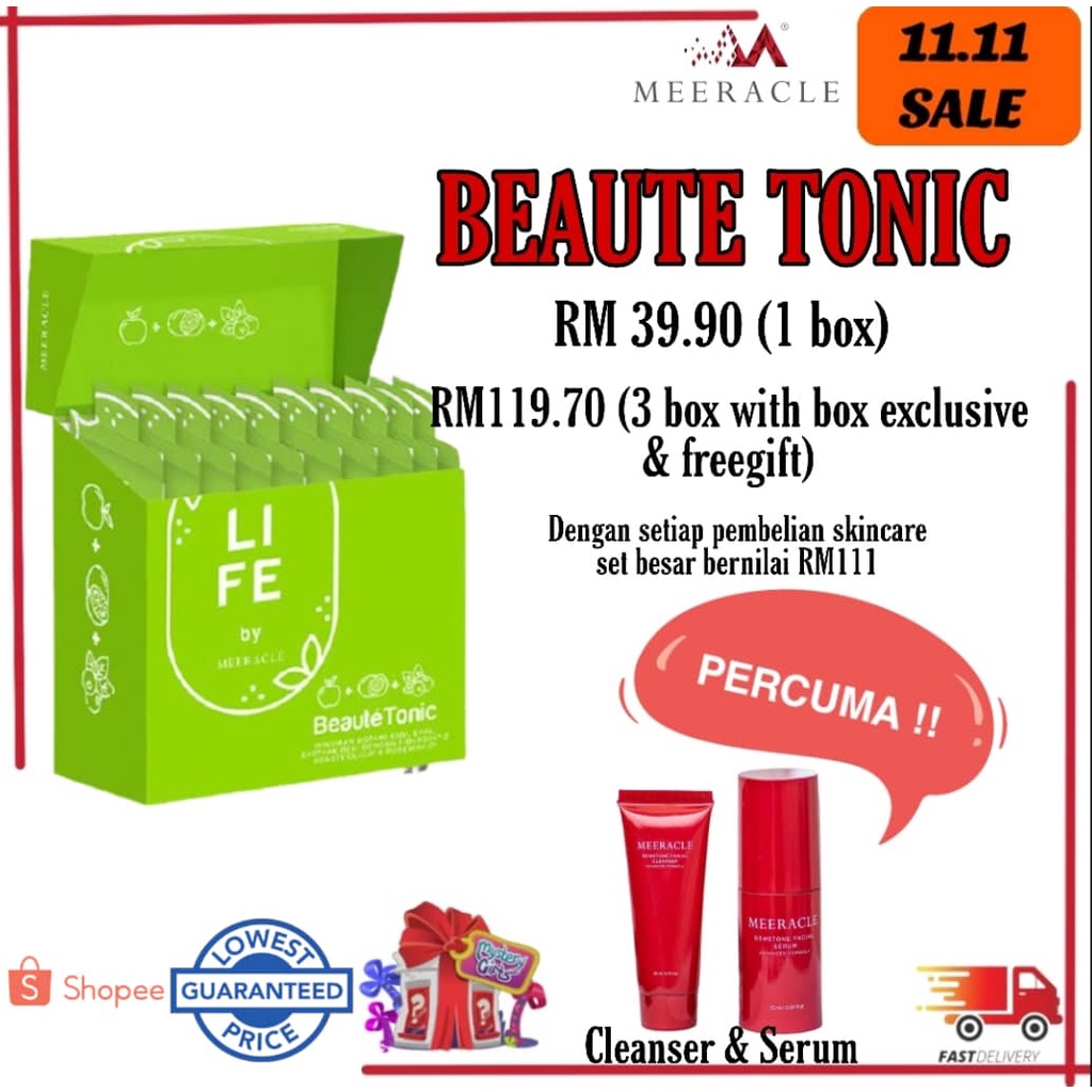 Buy Beaute Tonic By Meeracle Free Gift Vitamin C Vitamin E Cerahkan Kulit Kurus Ready Stock Life By Meeracle Promotion Seetracker Malaysia