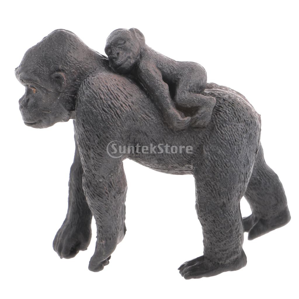 Lifelike Female Gorilla w// Baby Wild Animal Model Figure Kid Educational Toy
