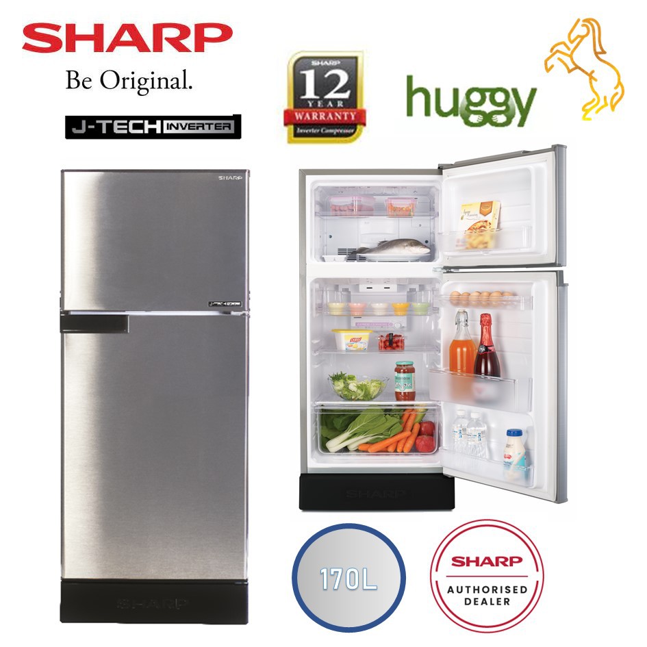 Sharp Japan 2 Door J Tech Inverter Fridge 170l Sj189ms No Frost Peti