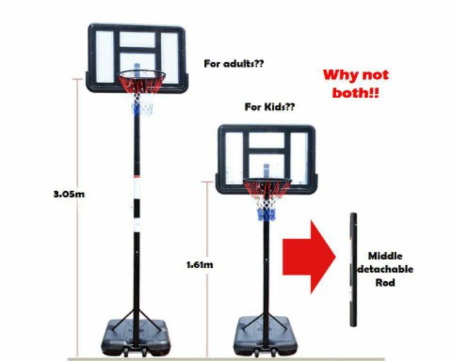 Height Adjustable Adult Portable Basketball Hoop Shopee Malaysia