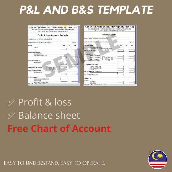 PROFIT & LOSS BALANCE SHEET TEMPLATE ACCOUNTING UNTUNG & RUGI ...
