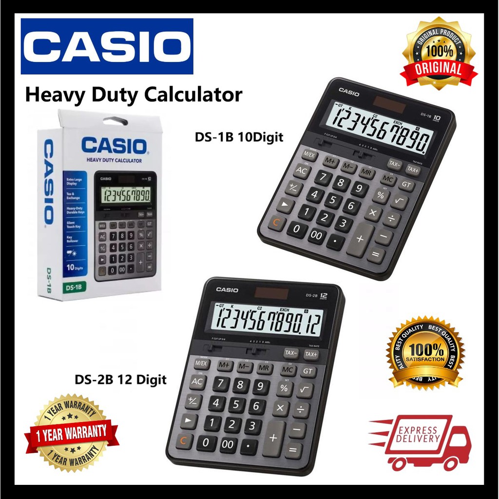 Casio Heavy Duty Calculator 10 digit / 12 digit DS1B / DS2B Shopee