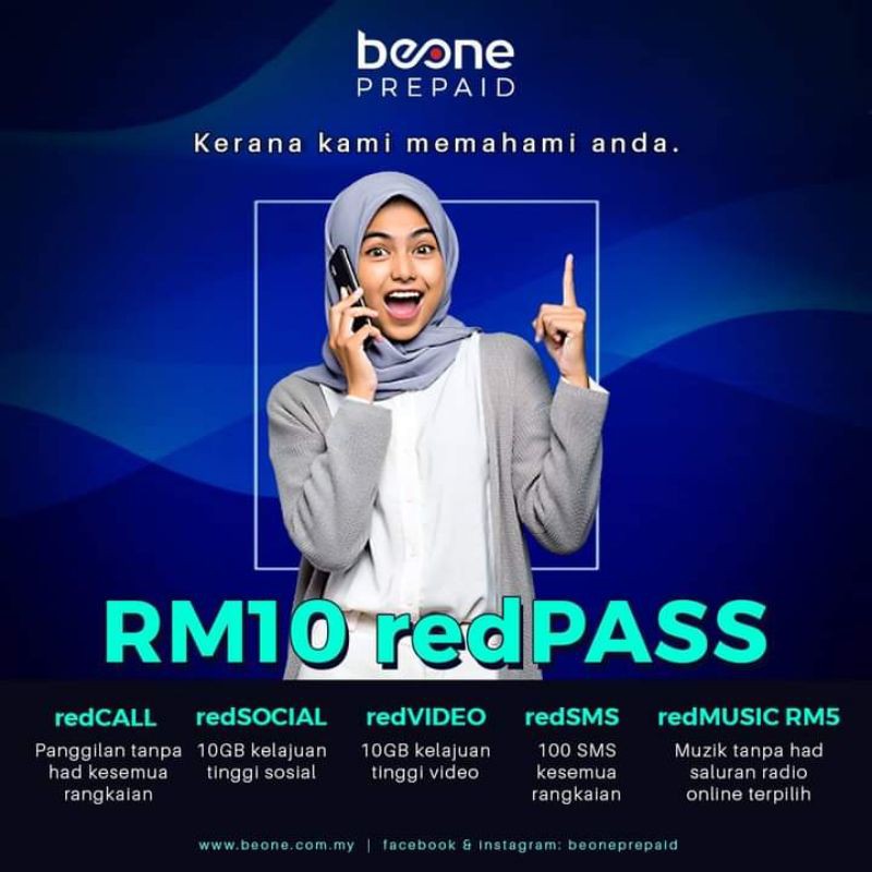 Free Shipping Beone Prepaid Top Up Rm10 Dapat Tempoh Sah 30 Hari