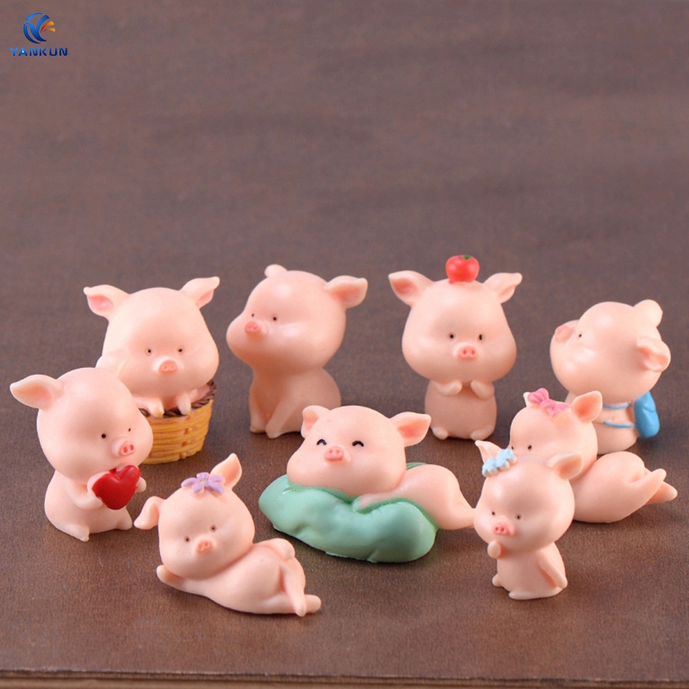 Lifestyle Mini Small Cute Pink Pig Doll Micro Landscape Garden Decoration Resin Crafts Ornaments Accessories