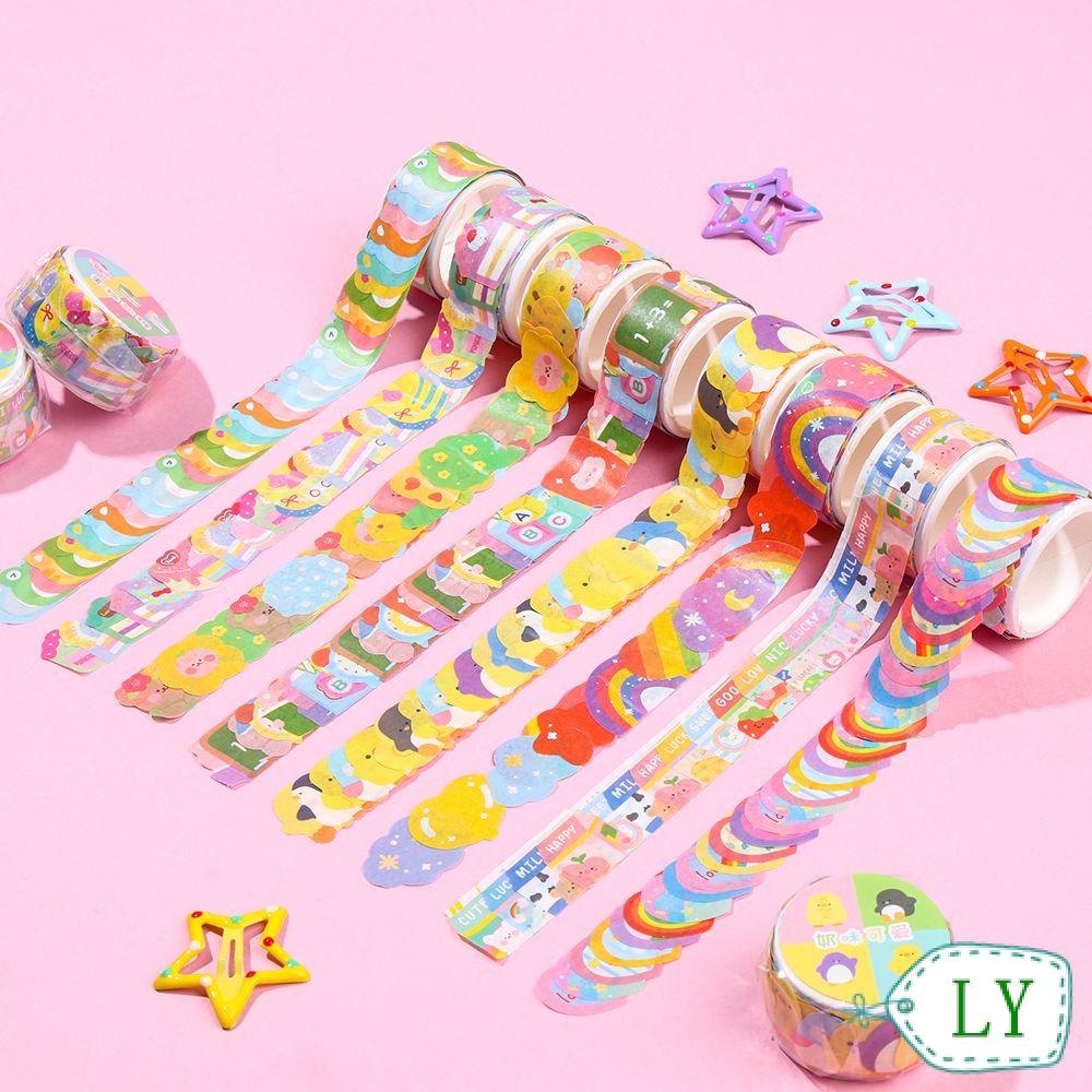 LY School Supplies Sticky Paper Tearable Diary Label Washi Tape DIY