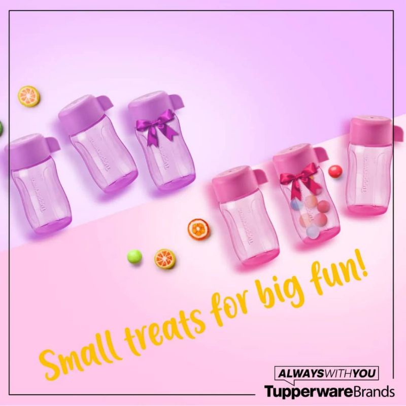 ReadyStock Tupperware Sweet Fun Mini Eco Bottle 90ml 1set 3pcs